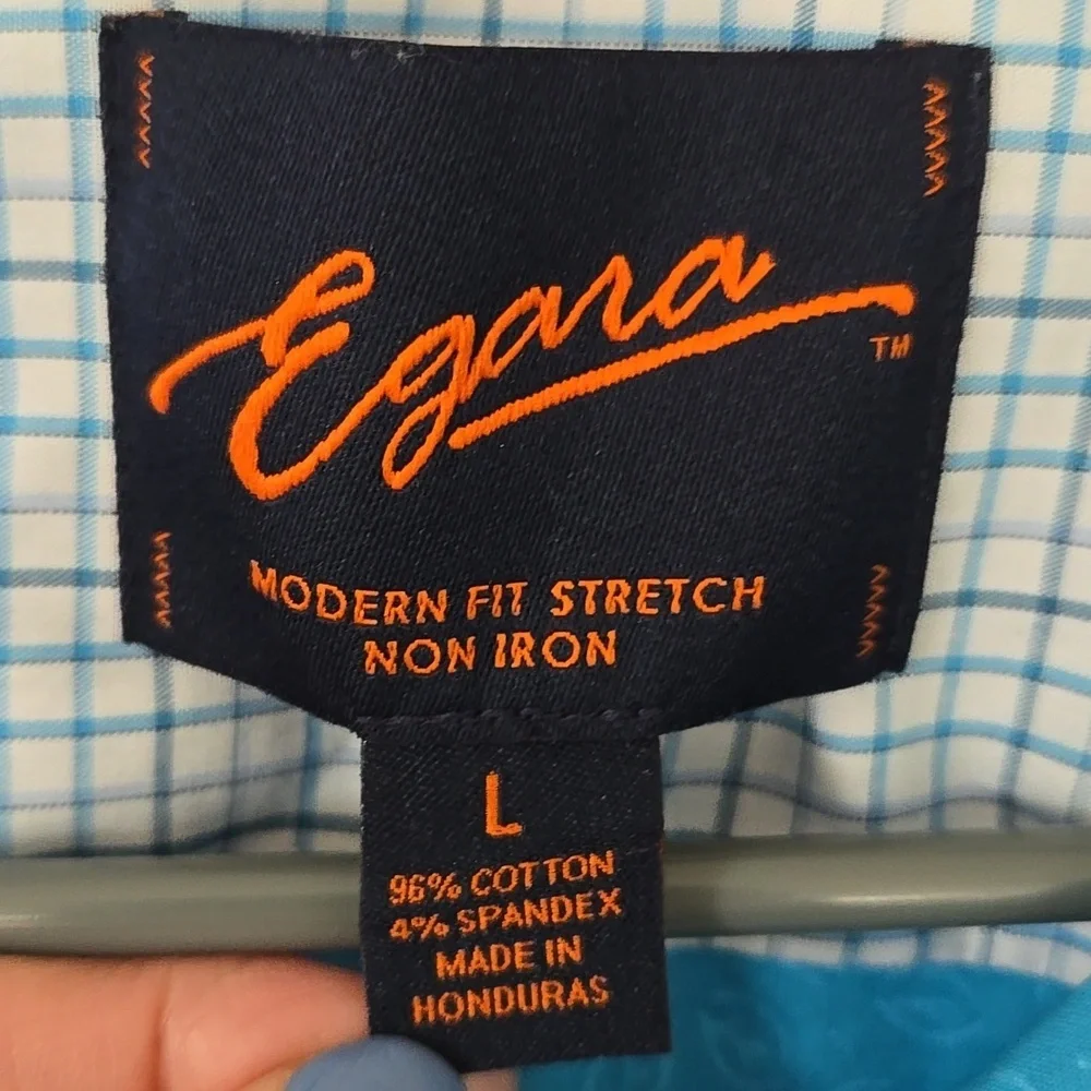 Egara | Blue Print Long Sleeve Button Down Size Large - Picture 5 of 6